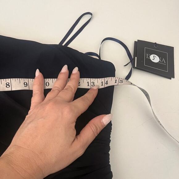 NWT Mac Duggal Black One Shoulder Maxi Jersey Gown Size 0 NWT - Picture 10 of 11